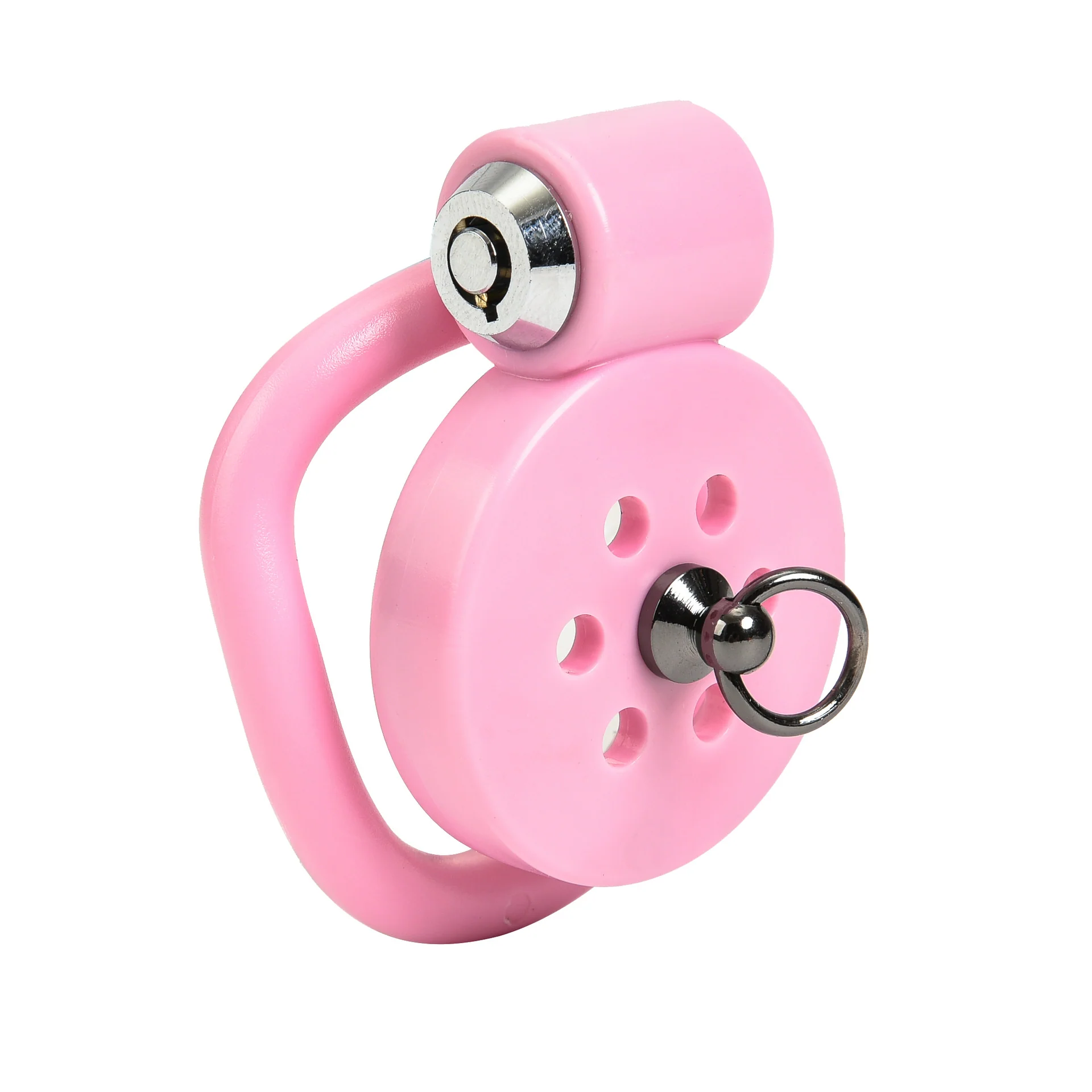 BDSM Flat Bondage Chastity Cage With Leash - Image 5