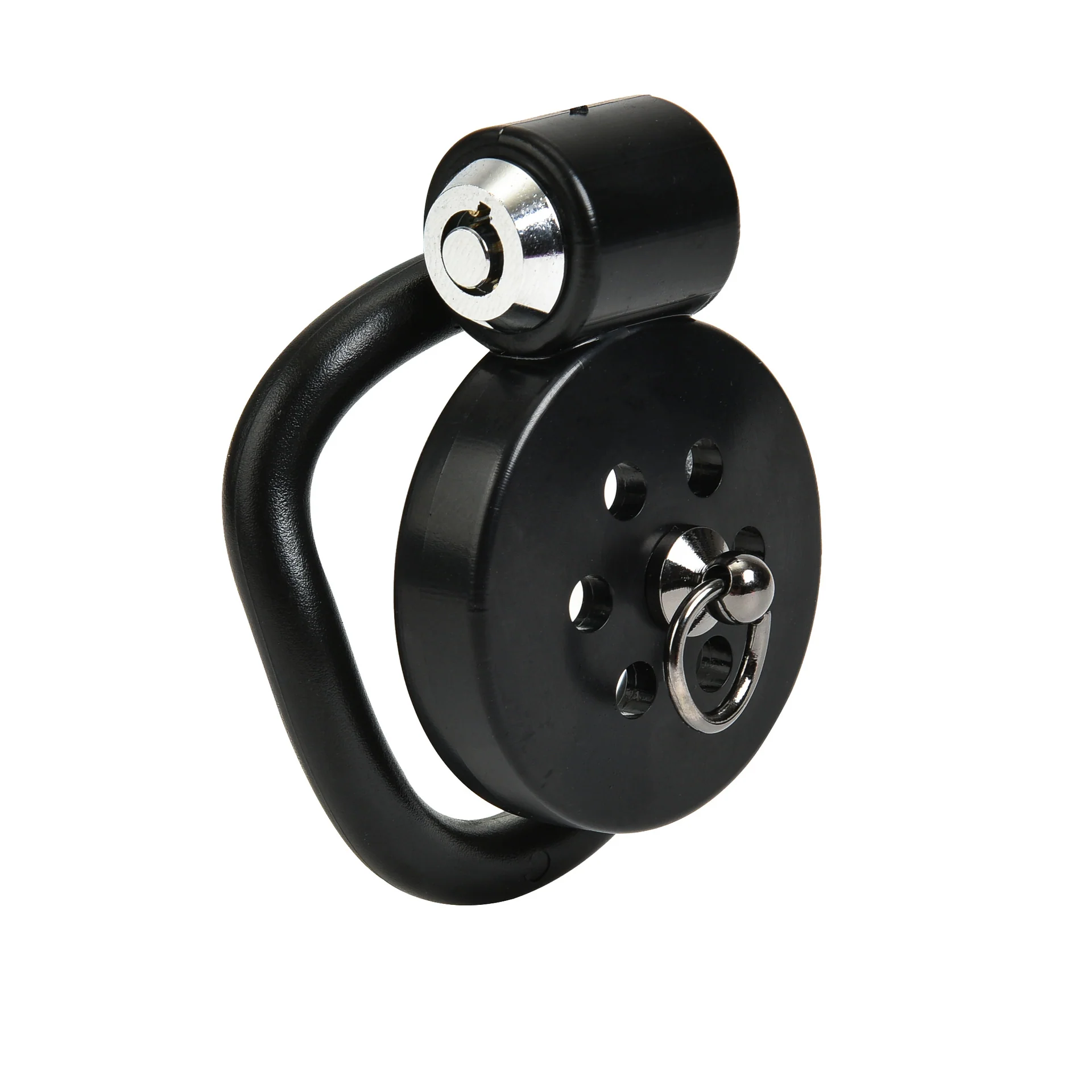 BDSM Flat Bondage Chastity Cage With Leash - Image 6