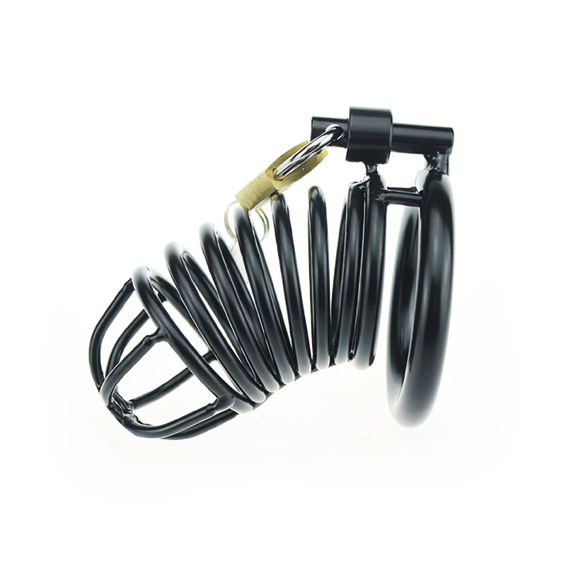 Black Chastity Device (3 Rings) - Image 2