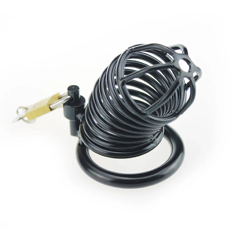 Black Chastity Device (3 Rings) - Image 4
