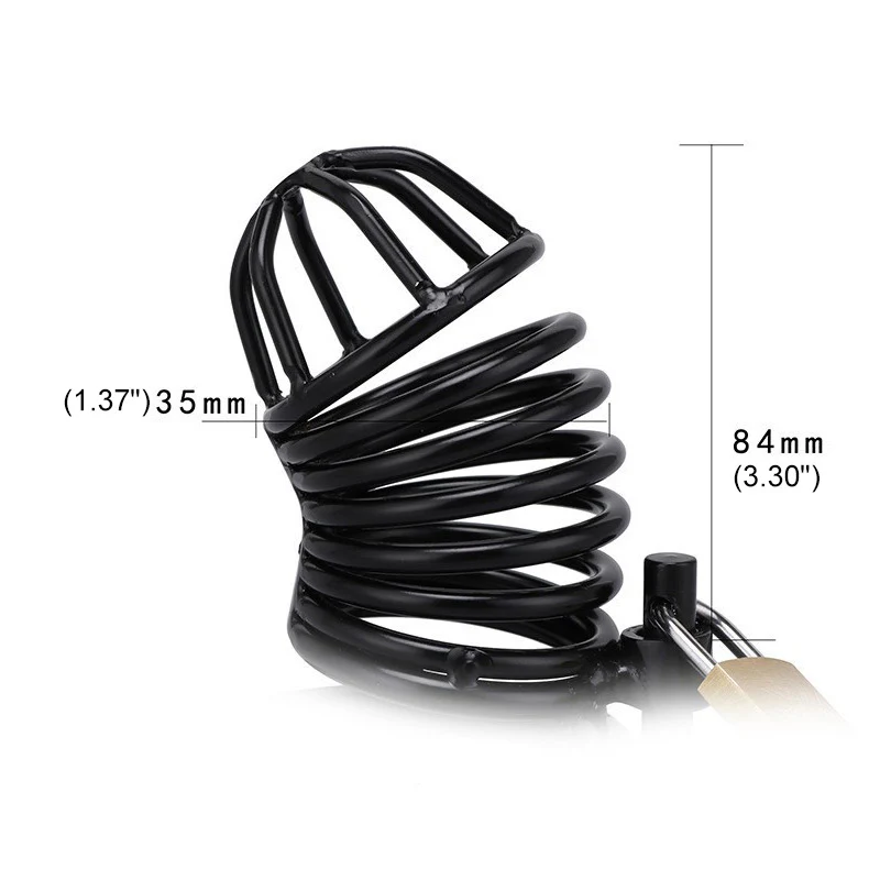 Black Chastity Device (3 Rings) - Image 7