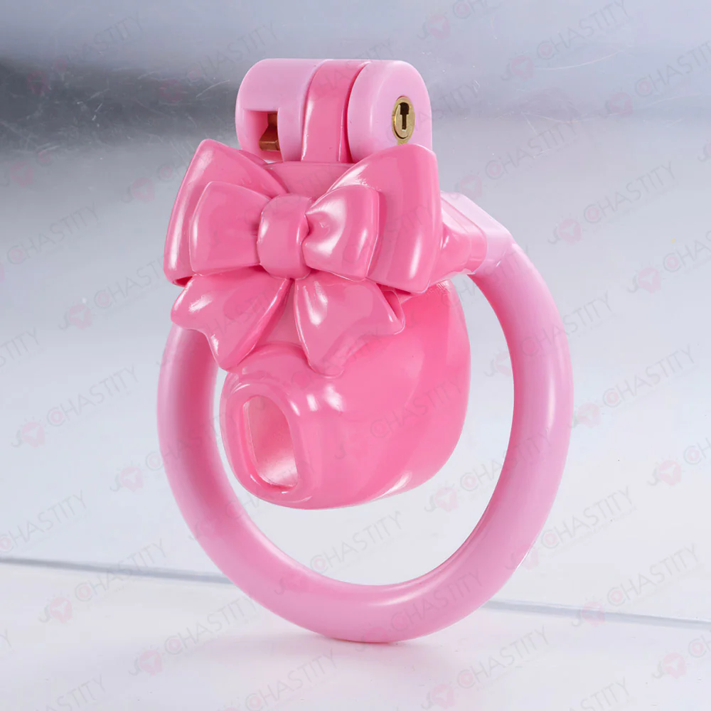 Cap Bowtie Tight Male Chastity Lock - Image 8