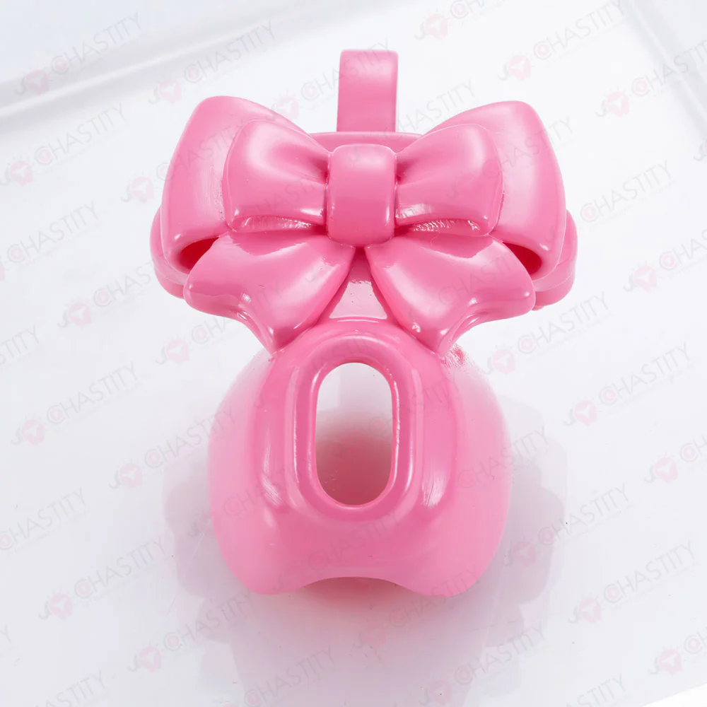 Cap Bowtie Tight Male Chastity Lock - Image 9