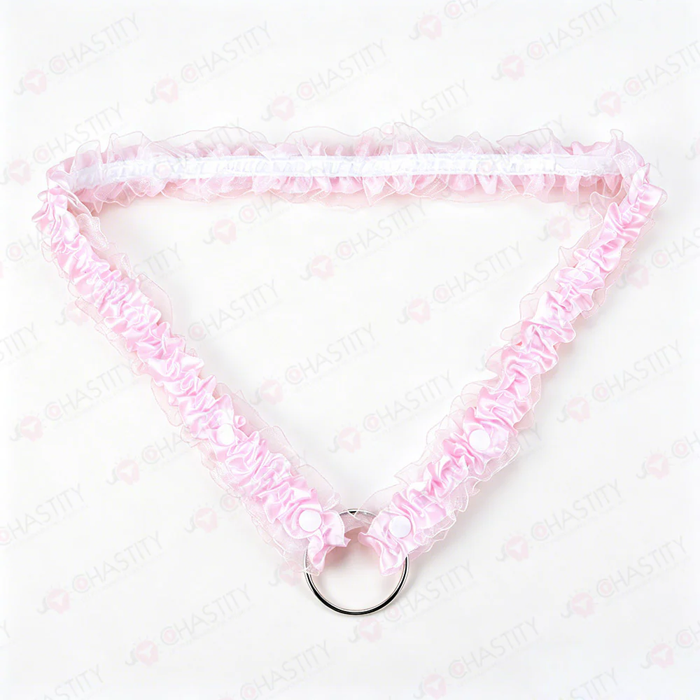 Lace Trim Chastity Help Wearing Assistance Strap - Image 2