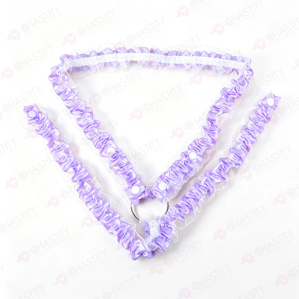 Lace Trim Chastity Help Wearing Assistance Strap - Image 5