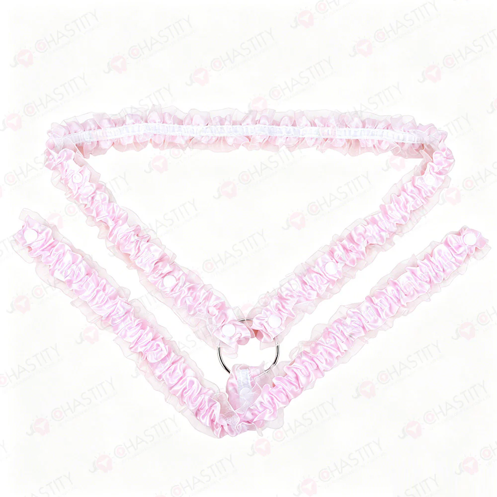 Lace Trim Chastity Help Wearing Assistance Strap - Image 6
