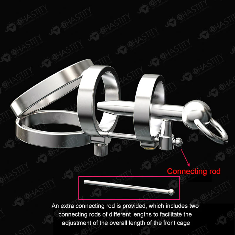 Steampunk Series Cock Cage With Urethral Sound - Image 8