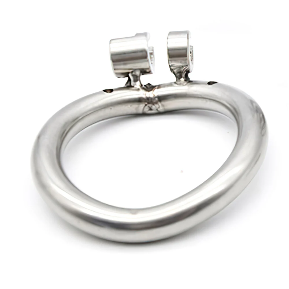 Curved Stainless Steel Cock Cage Ring Accessory