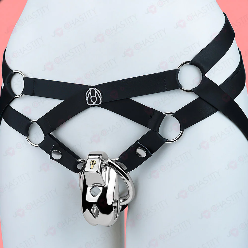 Elastic Crisscross Chastity Lock Auxiliary Belt - Image 10