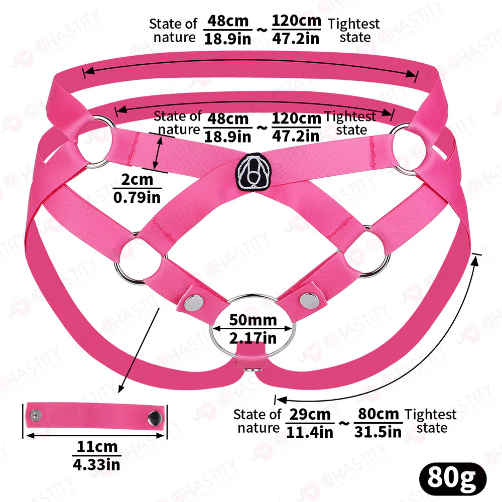 Elastic Crisscross Chastity Lock Auxiliary Belt - Image 3
