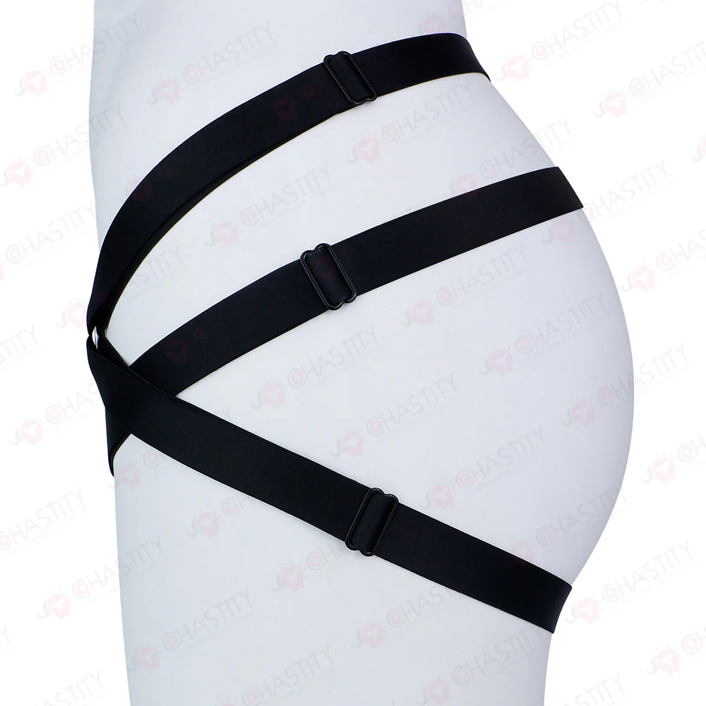 Elastic Crisscross Chastity Lock Auxiliary Belt - Image 9