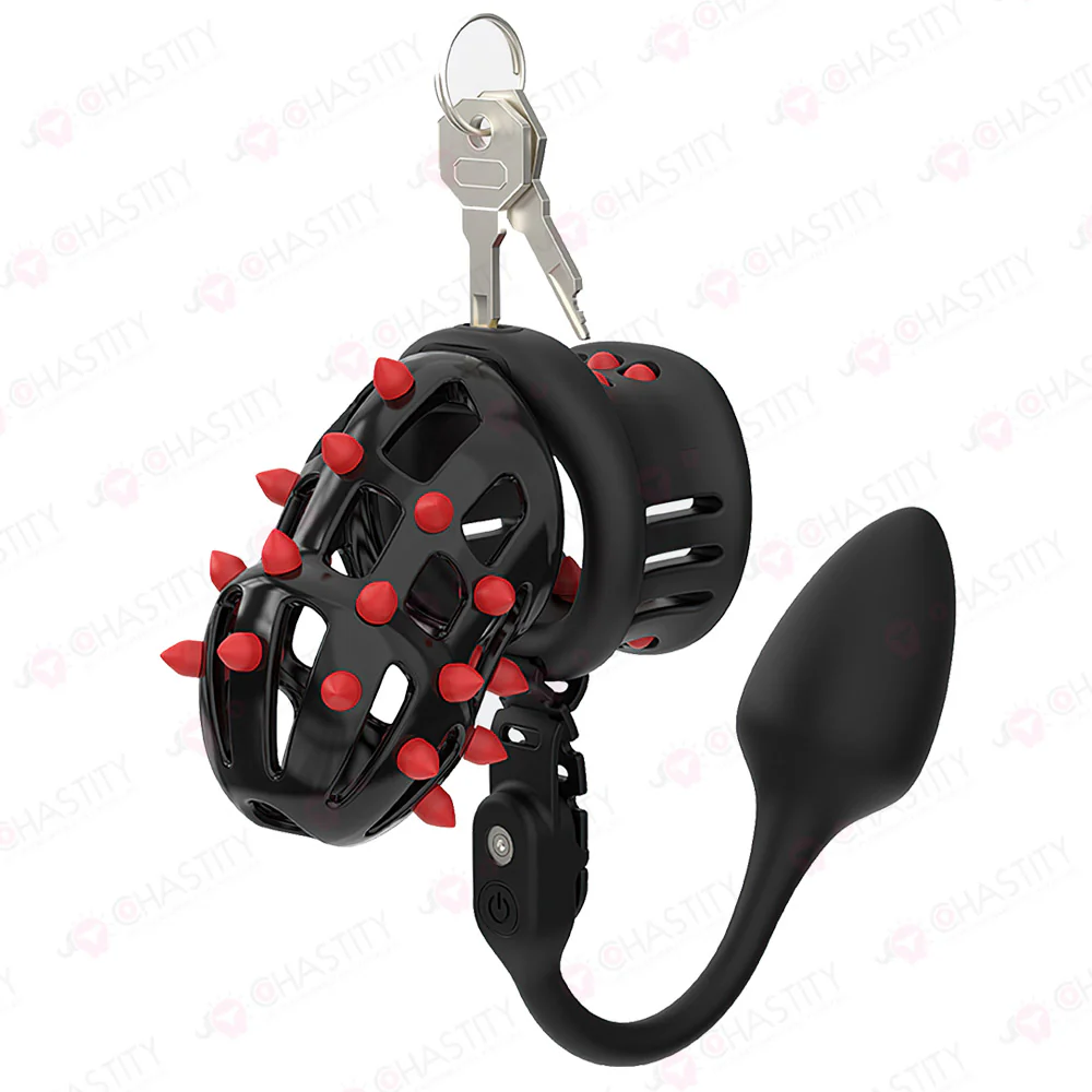 Extension Ring Soft Spikes Chastity Cage Double Pleasure - Image 10