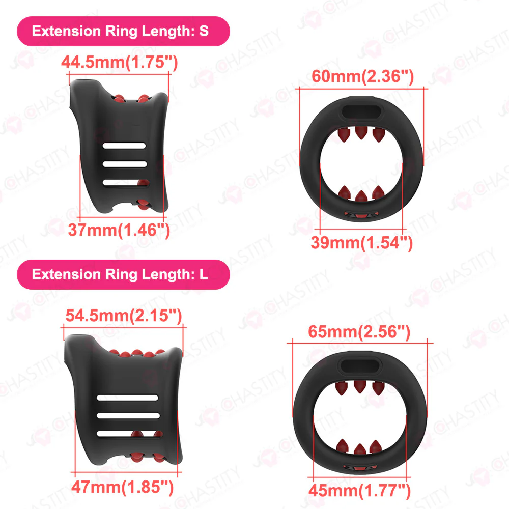 Extension Ring Soft Spikes Chastity Cage Double Pleasure - Image 5