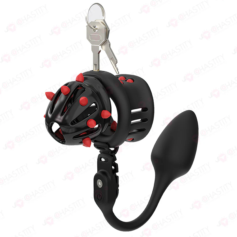 Extension Ring Soft Spikes Chastity Cage Double Pleasure - Image 9