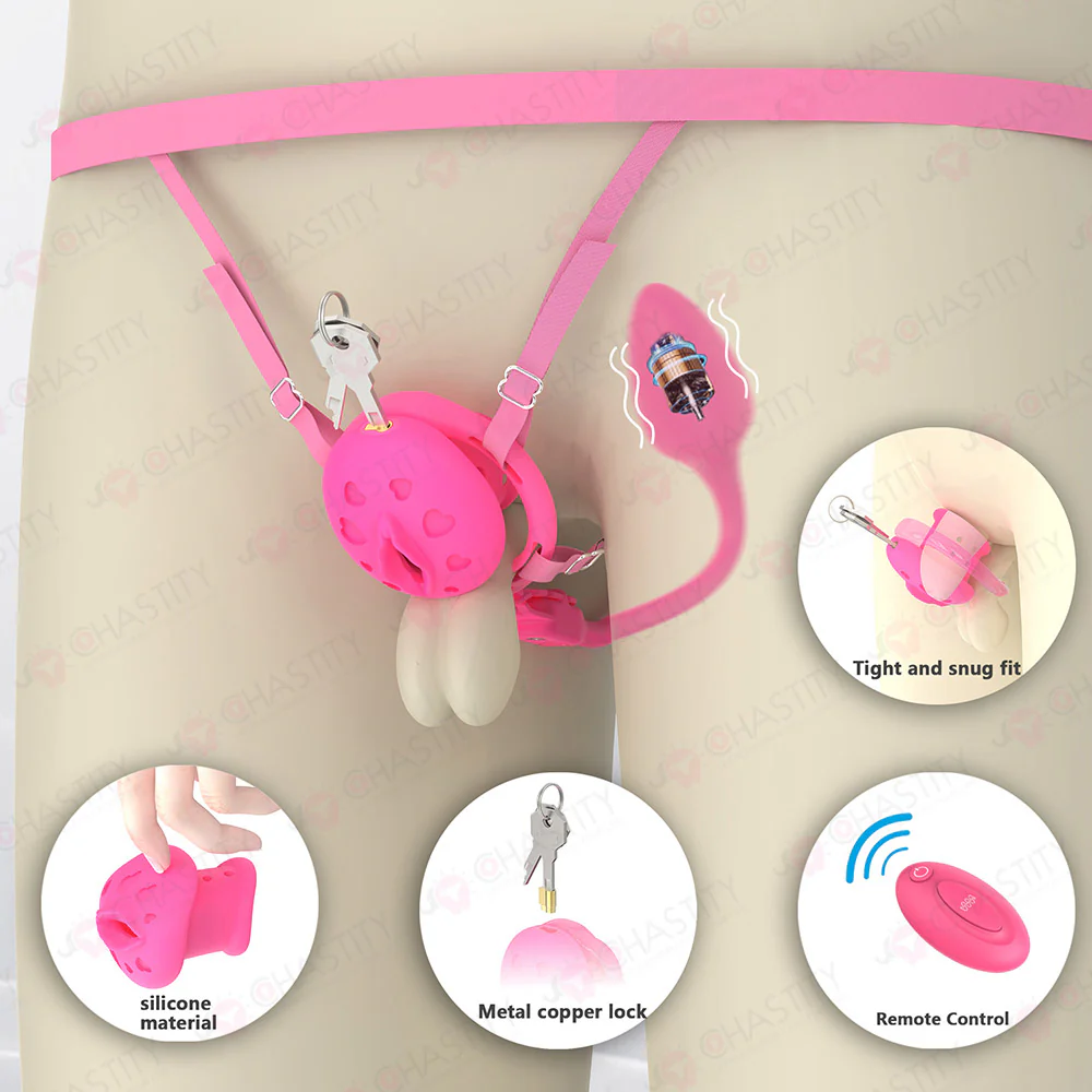 Flat Soft Silicone - Crossdresser In Chastity Cage - Image 2