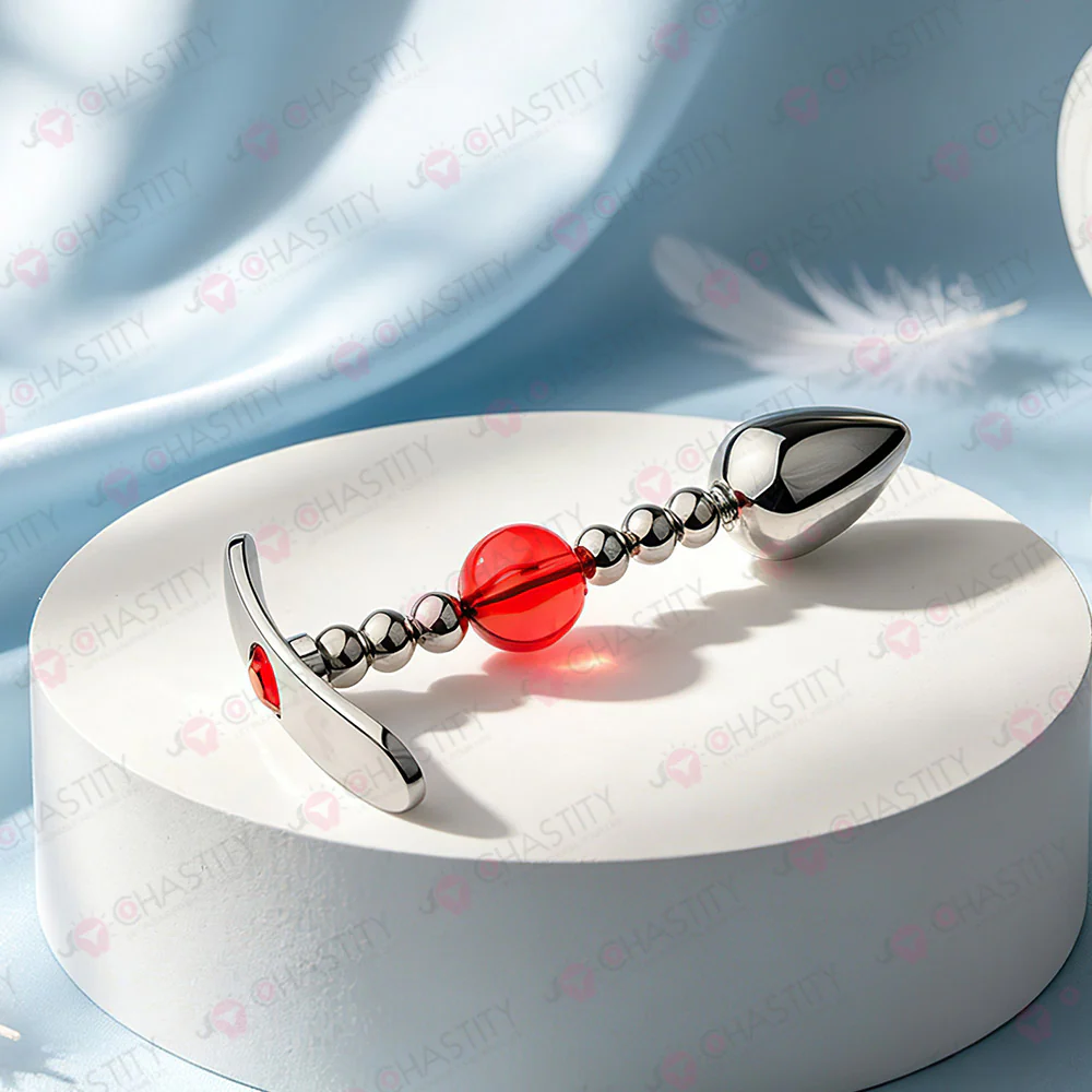 Flexible Beaded Metal Jewel Butt Plug - Image 13