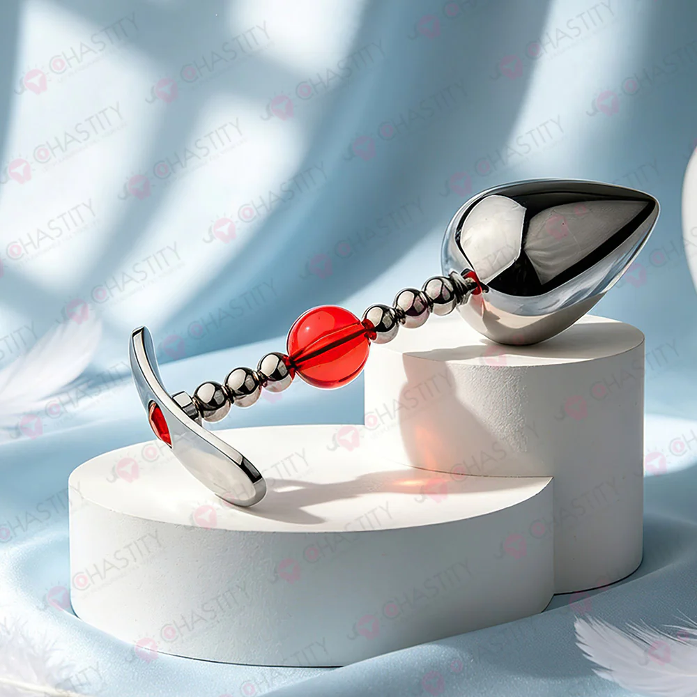 Flexible Beaded Metal Jewel Butt Plug - Image 16