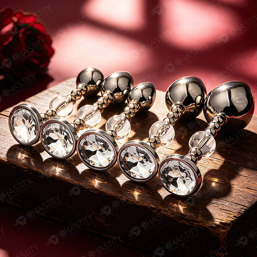 Flexible Beaded Metal Jewel Butt Plug - Image 2
