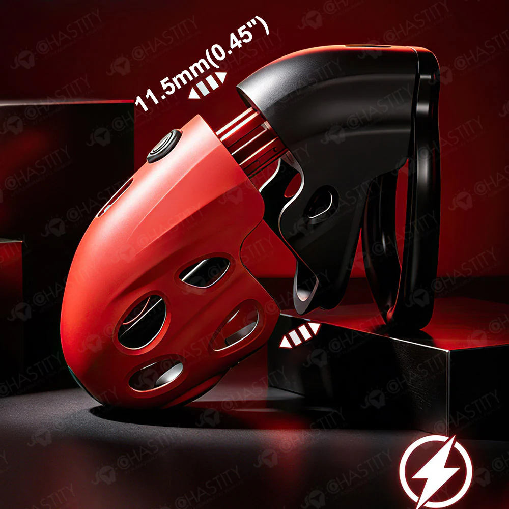 LOCKINK Crimson Snake Retractable Electro Shock & Vibrating High-Tech Chastity Cage - Image 4