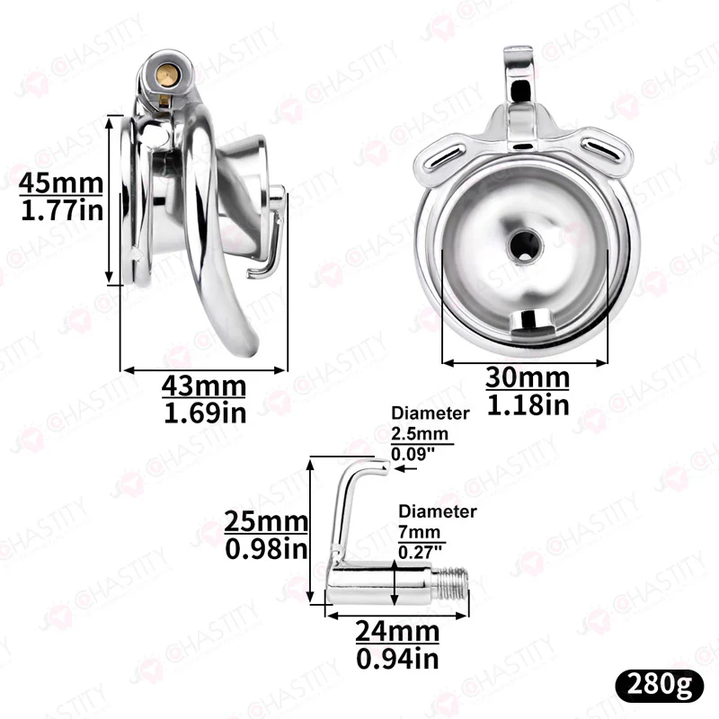 Inverted Prince Albert Piercing Chastity Lock - Image 3