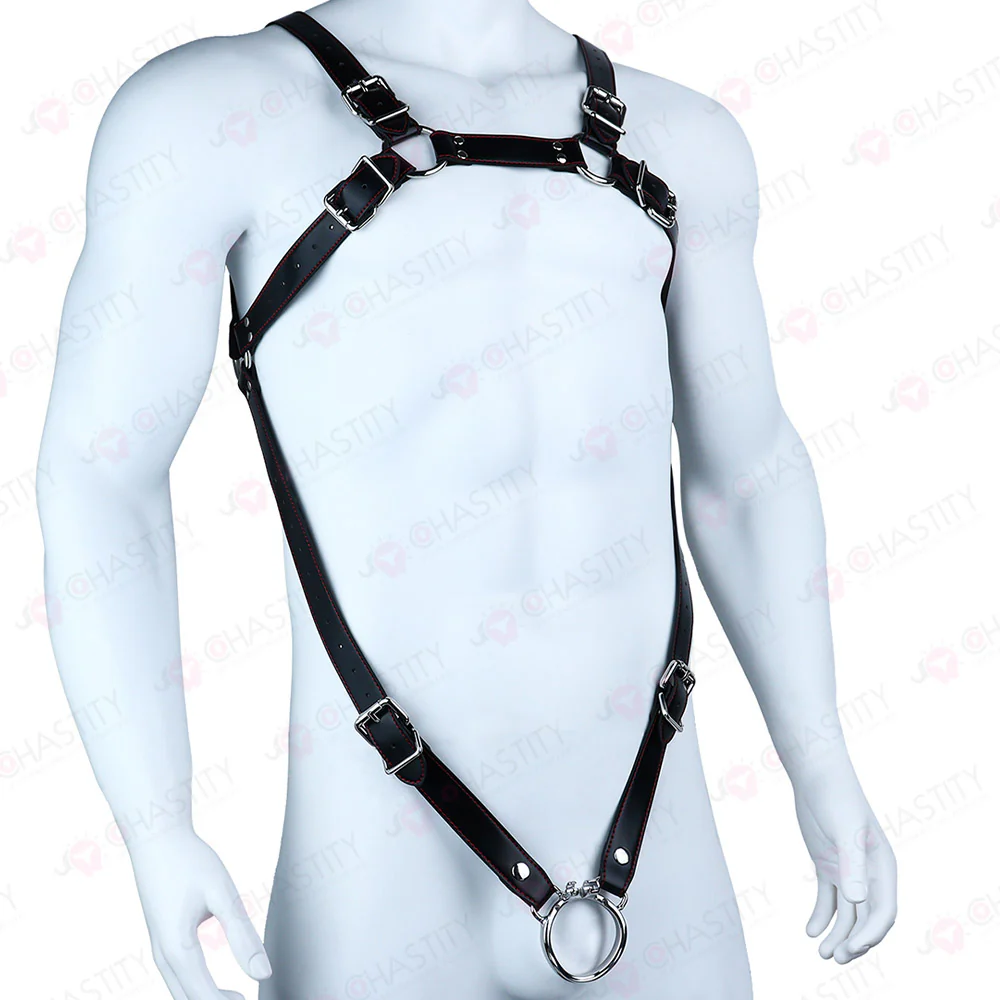 Leather Bondage Harness For Chastity Cage - Image 2
