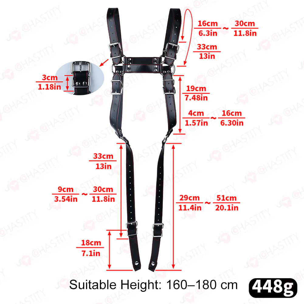 Leather Bondage Harness For Chastity Cage - Image 3