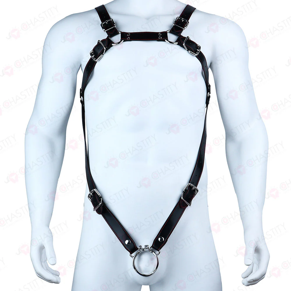 Leather Bondage Harness For Chastity Cage - Image 8