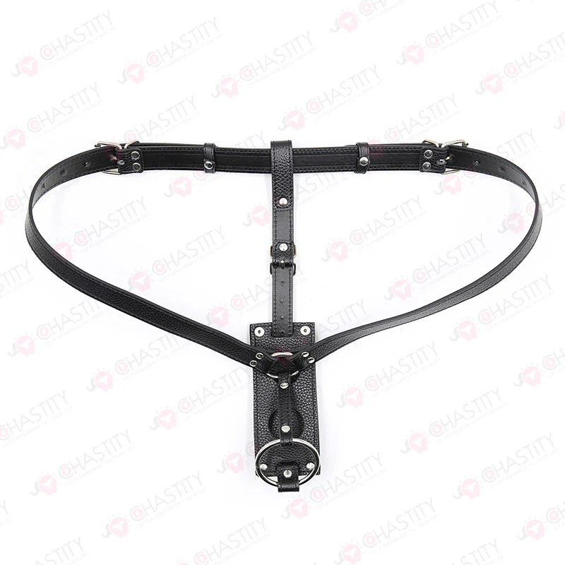 Leather Female Chastity Belt With Plugs - Image 7