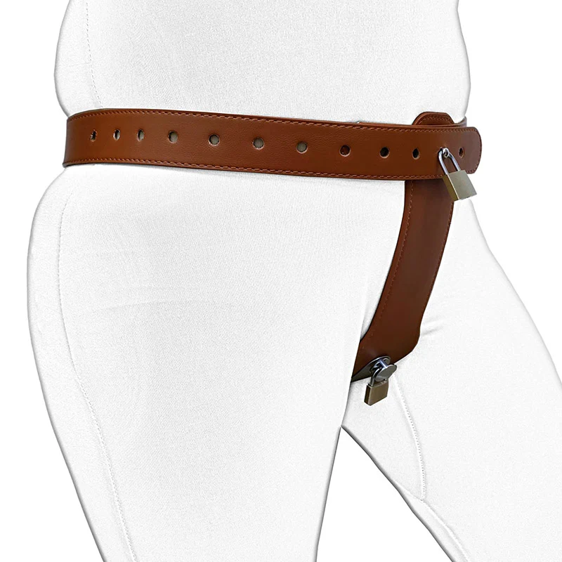 Leather Female Lockable Chastity Belt - Image 9