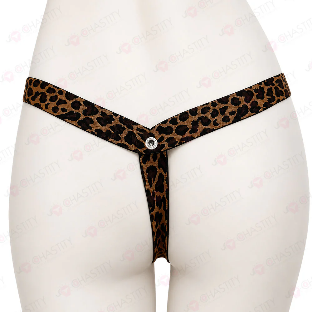 Leopard Print Elastic Chastity Cage Holder - Image 2