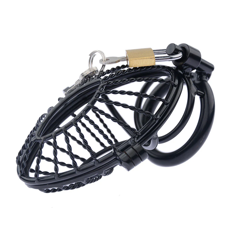 Mesh Black Metal Male Chastity Toy