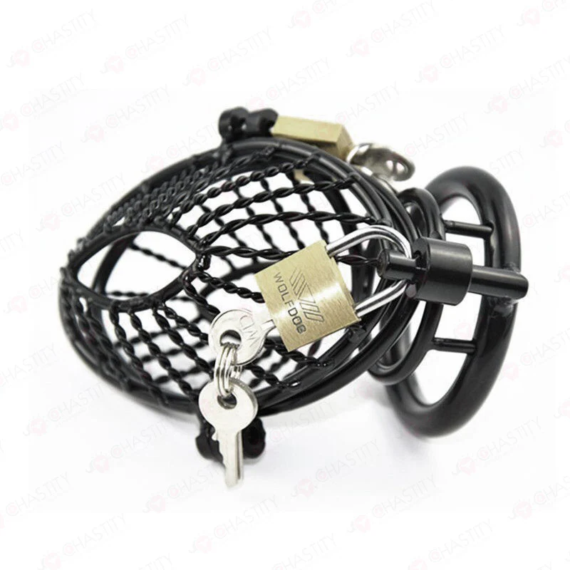 Mesh Black Metal Male Chastity Toy - Image 5