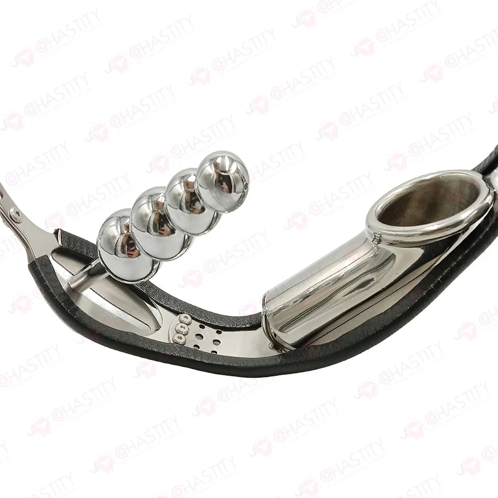 Dual-Button Lock Male Stainless Steel Chastity Belt - Image 7