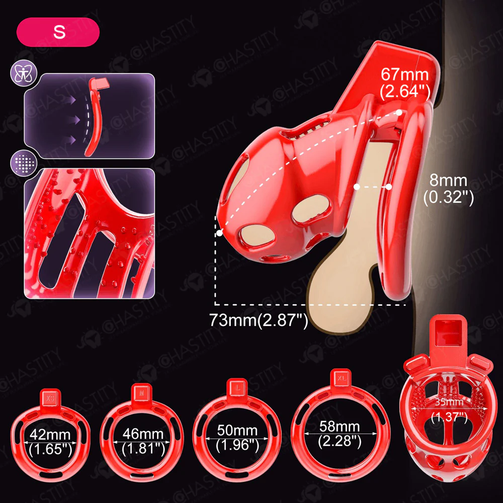 Red Chili Chastity Cage With Internal Bumps - Image 3