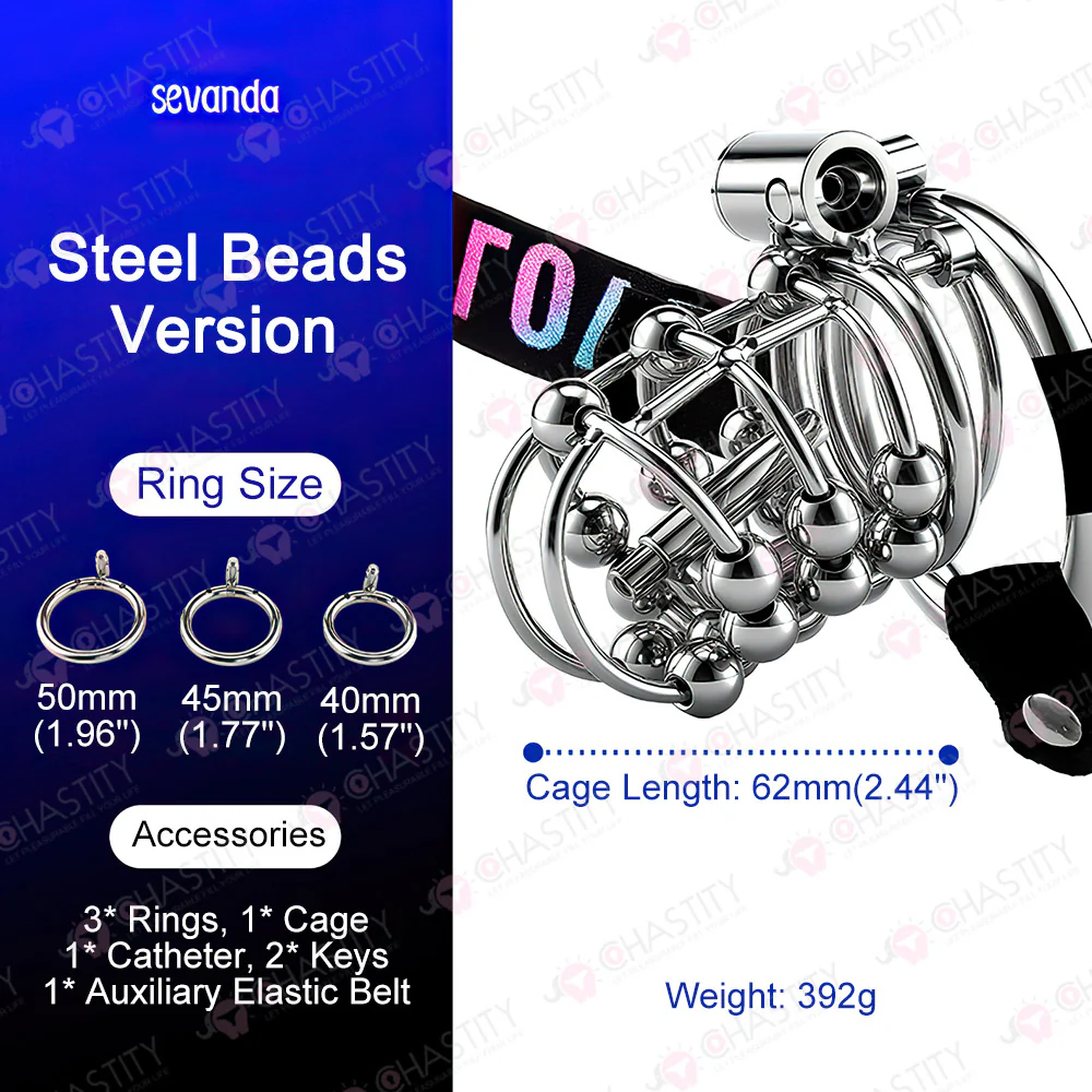 Sevanda Anti Pullout Chastity Cage (3 Rings) - Image 3