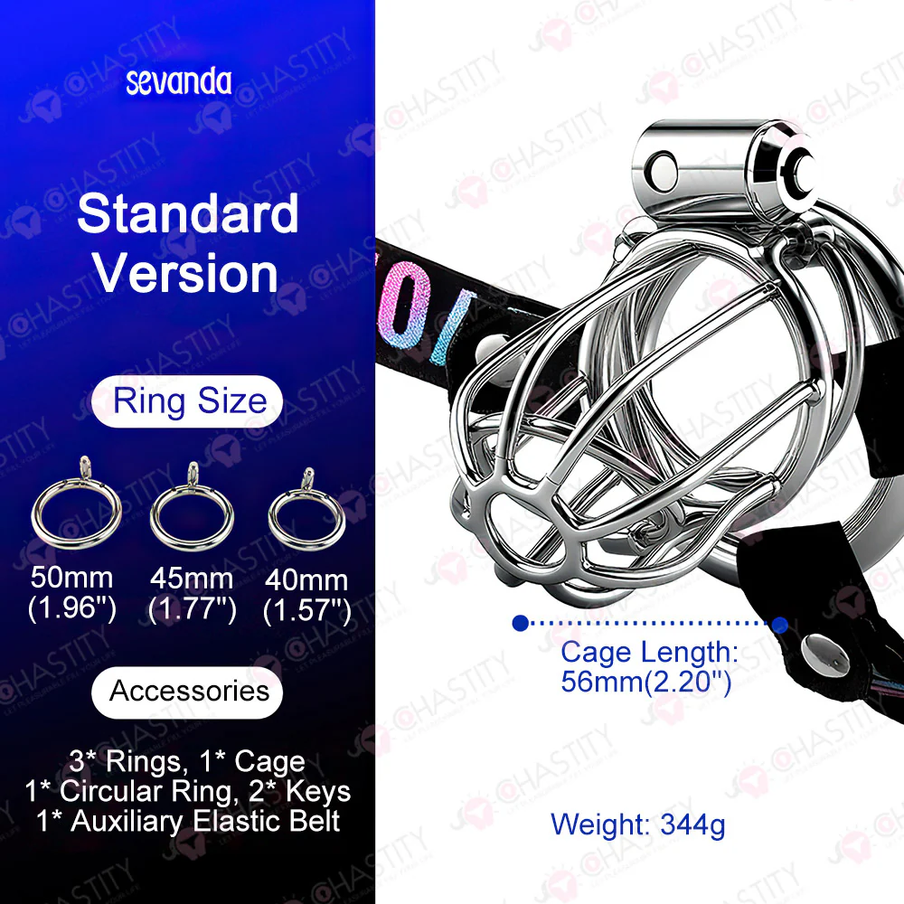 Sevanda Anti Pullout Chastity Cage (3 Rings) - Image 4