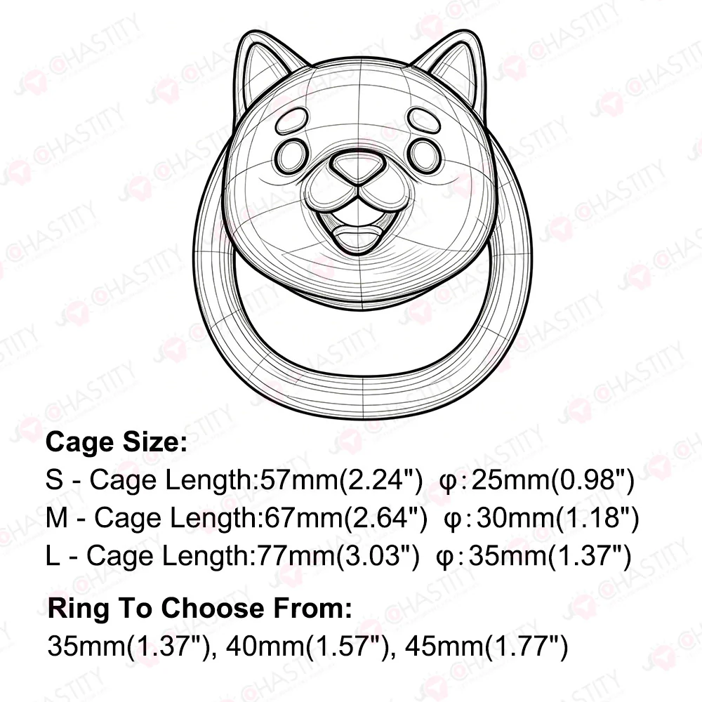 Anime Themed Shiba Charming Chastity Cage - Image 3