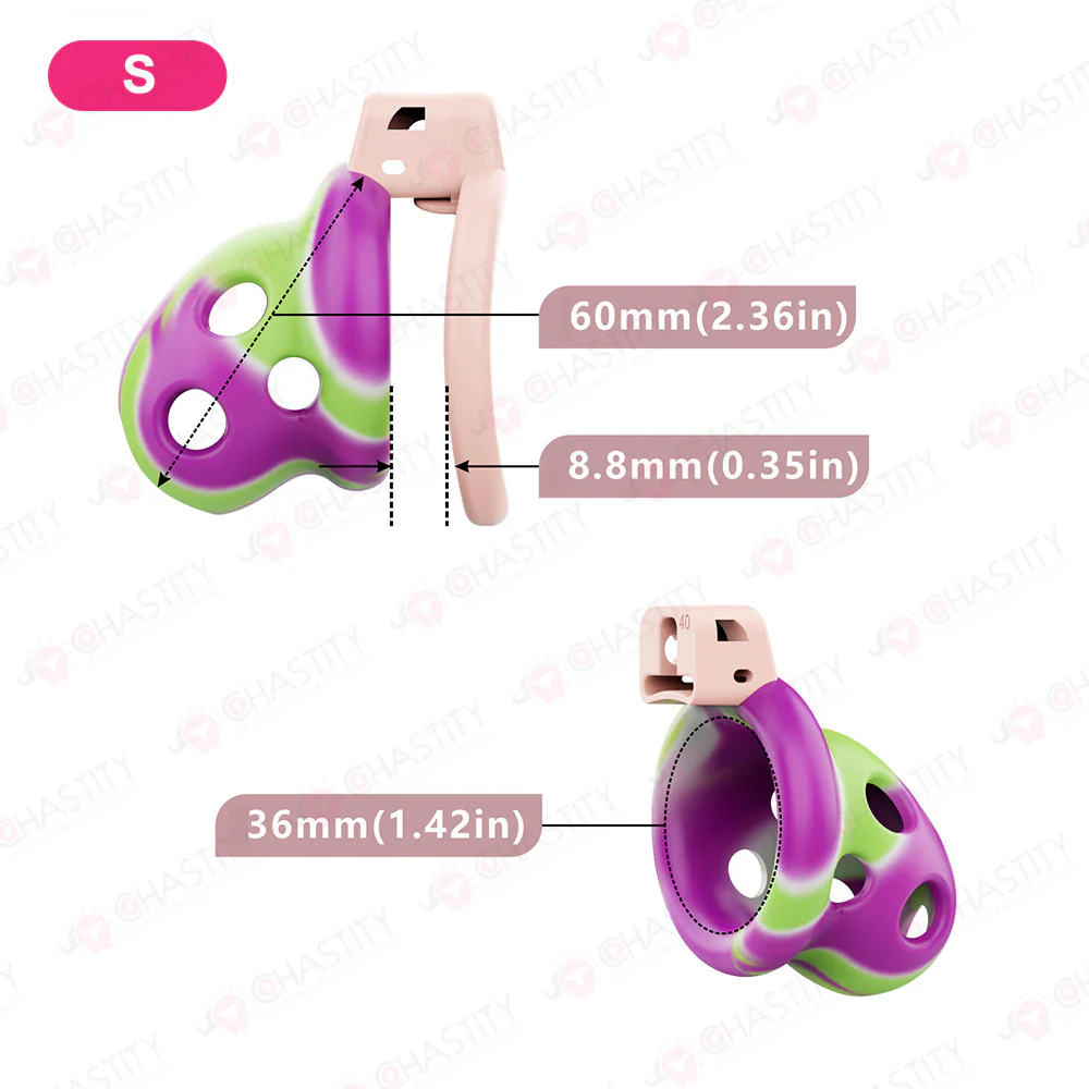 Silicone Rainbow Chastity Cage - Image 4