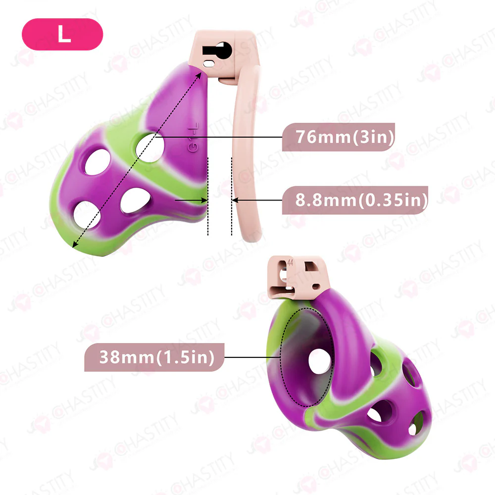 Silicone Rainbow Chastity Cage - Image 5