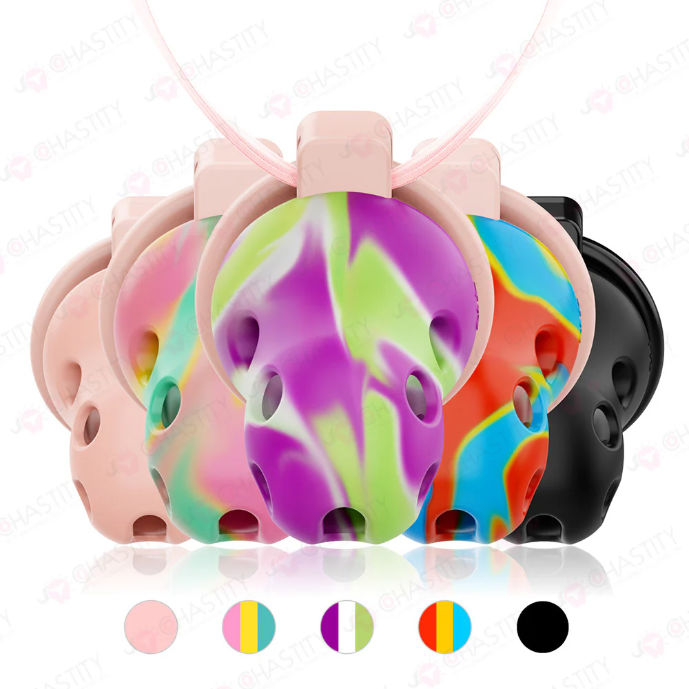 Silicone Rainbow Chastity Cage - Image 9