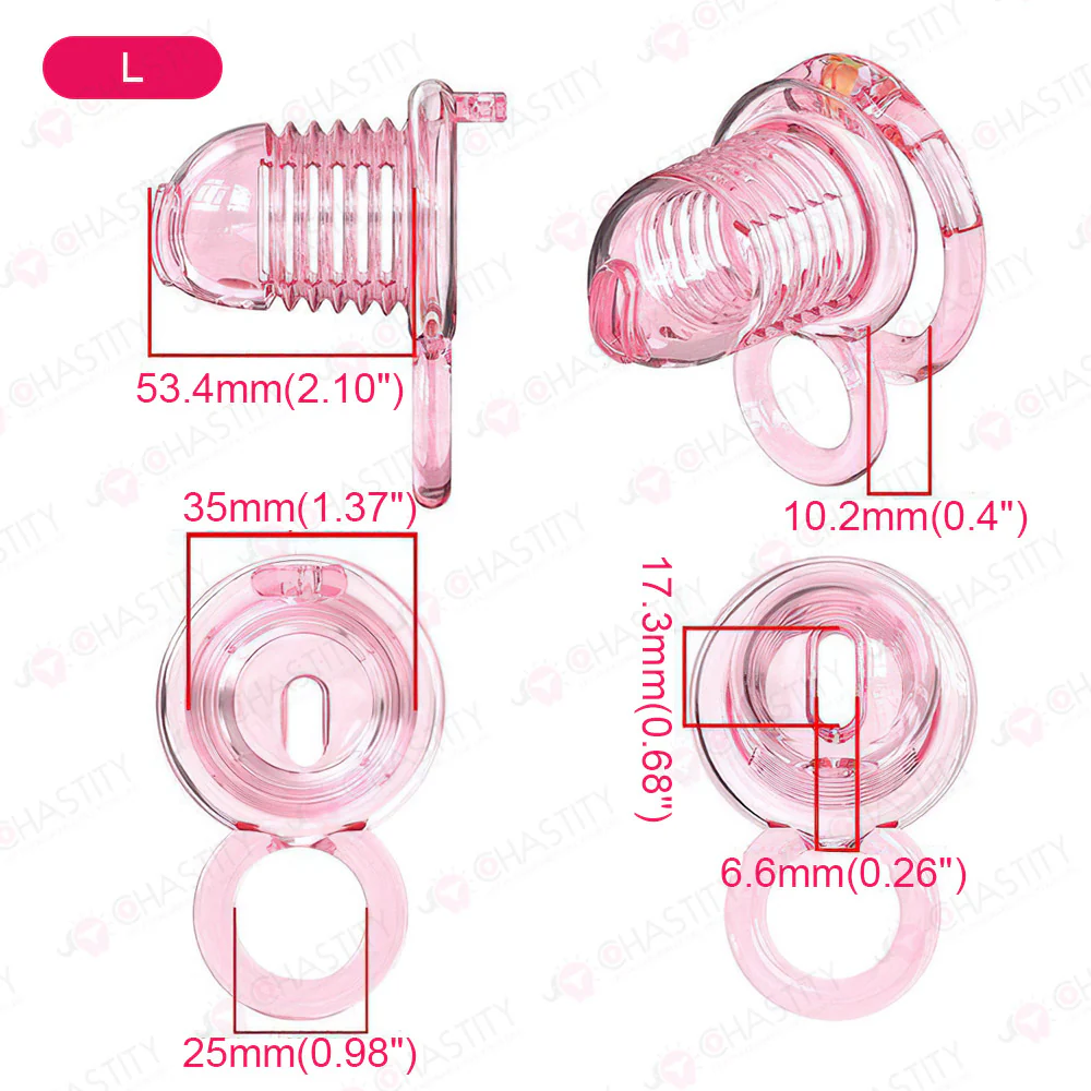 Stretchable Spring Loaded See-Through Chastity Cage - Image 4