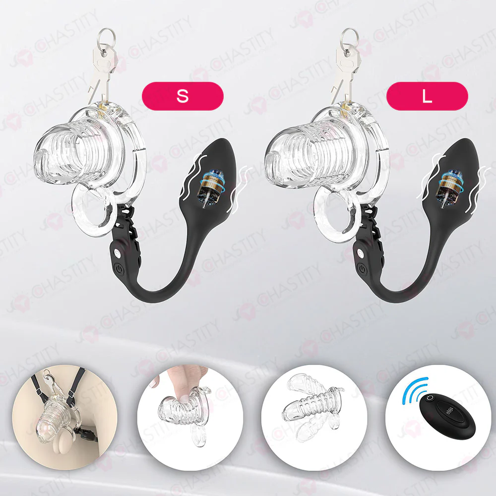 Stretchable Spring Loaded See-Through Chastity Cage - Image 8