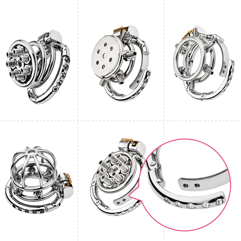 Tortured In Chastity - Spiked Series (Adjustable Hinged Ring)
