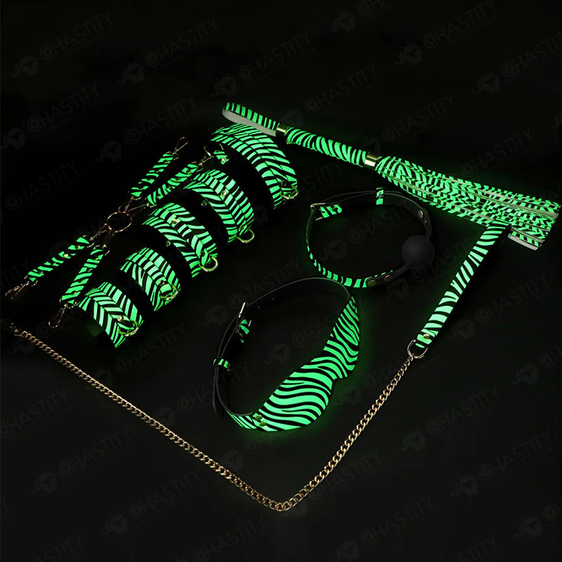 Zebra Glow In The Dark Bondage Set - Image 2
