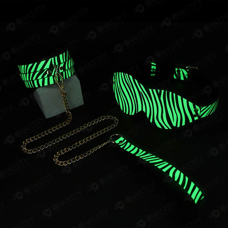 Zebra Glow In The Dark Bondage Set - Image 4